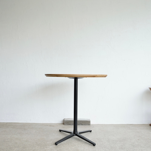 直径70cm/オーク無垢/丸テーブル/カフェテーブル/高さ指定可/脚カラー