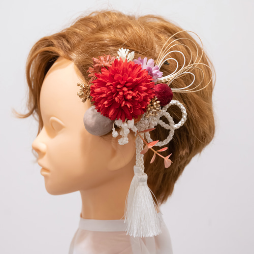 【在庫処分】 ベリーショート・ショートヘアーヘッドパーツQ】成人式振袖髪 和装・和小物