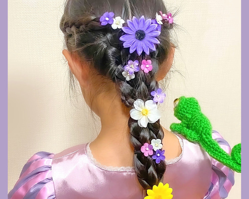 ラプンツェル お花のヘアゴム 16個セット|ラプンツェル 髪飾り ラプンツェル お花のヘアゴム 16個セット|ラプンツェル 髪飾り