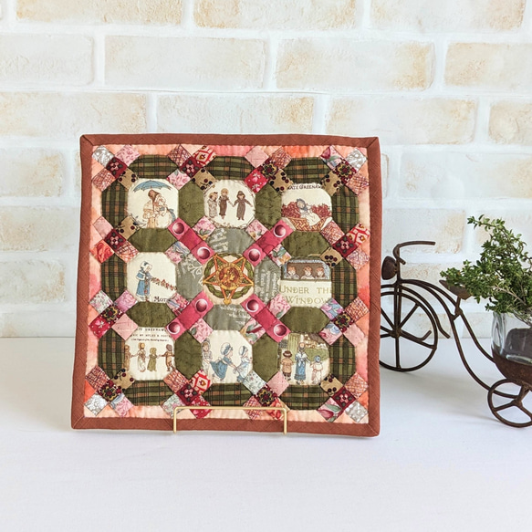 パッチワークタペストリーキット/冬のガーデンタペストリー／季節を