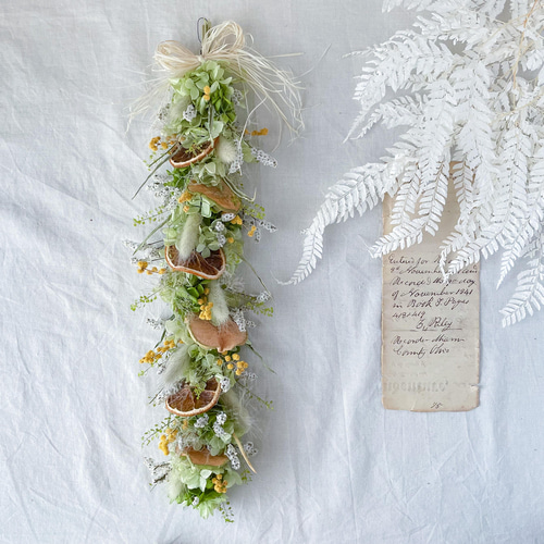 縦型ガーランド(オレンジ&アップル Ⅰ）お部屋インテリア ドライ  