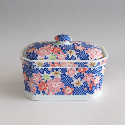 瀬戸焼 ティーバッグキャニスター 友禅 コットンケースや小物入れにも