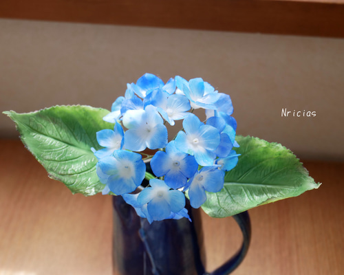 人気の青！この時期にしか作れない 紫陽花 ✿クレイフラワー NO.A1-B3M