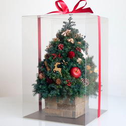 《毎年飾れる》飾りいっぱいの森の物語☆トナカイ走る木の実たっぷりクリスマスツリー／ブラウン花器 15枚目の画像