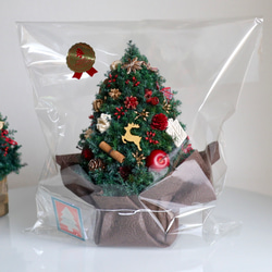 《毎年飾れる》飾りいっぱいの森の物語☆トナカイ走る木の実たっぷりクリスマスツリー／ブラウン花器 14枚目の画像