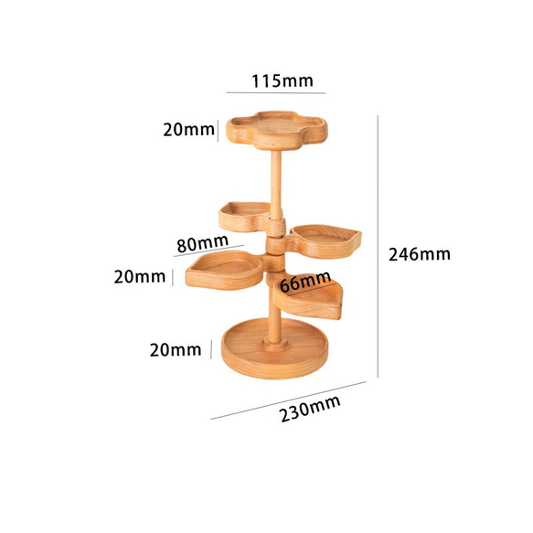 木製 化粧品収納 小物やアクセサリーの整理棚　お洒落な葉のデザイン 11枚目の画像