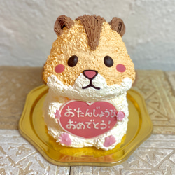 ゴールデンハムスターの立体ケーキ　誕生日や記念日に　＜※ご希望のお届けお日にち•時間帯をご指定下さい＞ 1枚目の画像