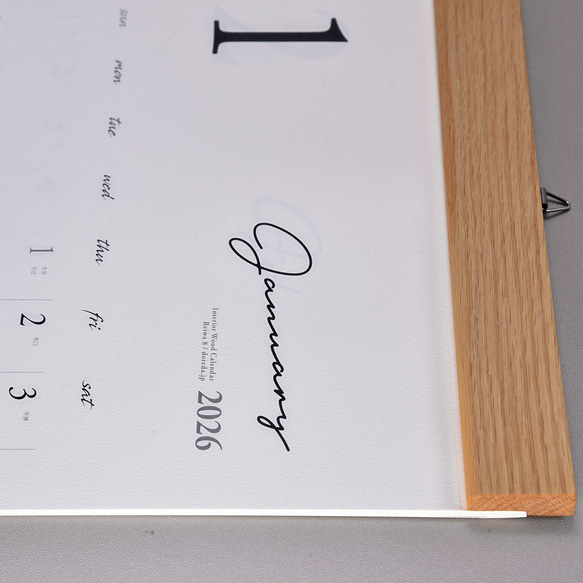 カレンダー 2026・木製壁掛けカレンダー（A3サイズ予定表） 7枚目の画像