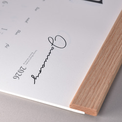 カレンダー 2026・木製壁掛けカレンダー（A3サイズ予定表） 5枚目の画像