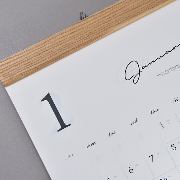 カレンダー 2026・木製壁掛けカレンダー（A3サイズ予定表） 3枚目の画像