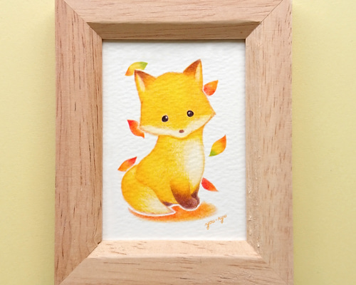 ★B3★ せきね あや 油彩「おまつりのきつね」2022年制作 絵葉書1枚付 f9da240c76910d65744b4bc8add9c2