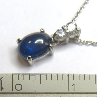 現品限り サファイア 1.1ct ネックレス ９月 誕生石 天然石 ペンダント スワロフスキー gn194｜詳細画像