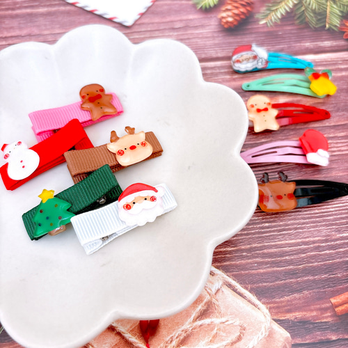 クリスマス雪だるまパッチンピン♡あか