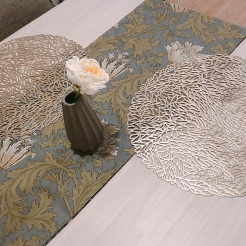 ウィリアムモリス テーブルランナー アネモネ×いちご泥棒 ストロベリー  