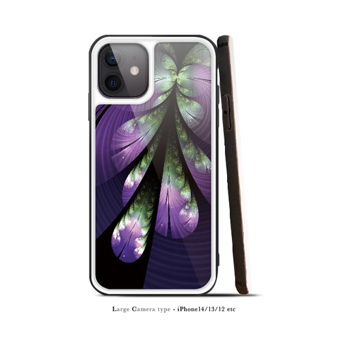 紫惑 - 和風 強化ガラス iPhoneケース【iPhone16/16Pro/16ProMax