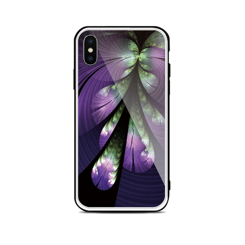 紫惑 - 和風 強化ガラス iPhoneケース【iPhone16/16Pro/16ProMax