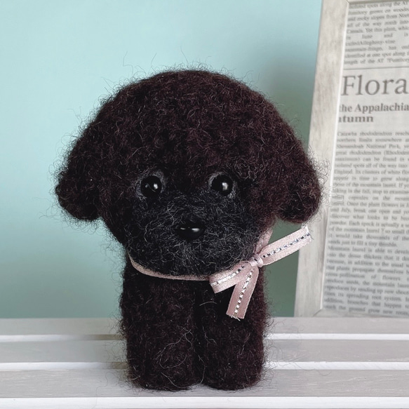 トイプードル（黒）の羊毛フェルト　犬