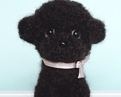 羊毛フェルト 毛糸 トイプードル（ブラック）大きめ❣️専用❣️ トイプードル（ブラック 黒）の羊毛フェルト 犬 羊毛フェルト chai