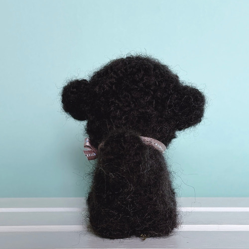 トイプードル（ブラック 黒）の羊毛フェルト 犬 羊毛フェルト chai