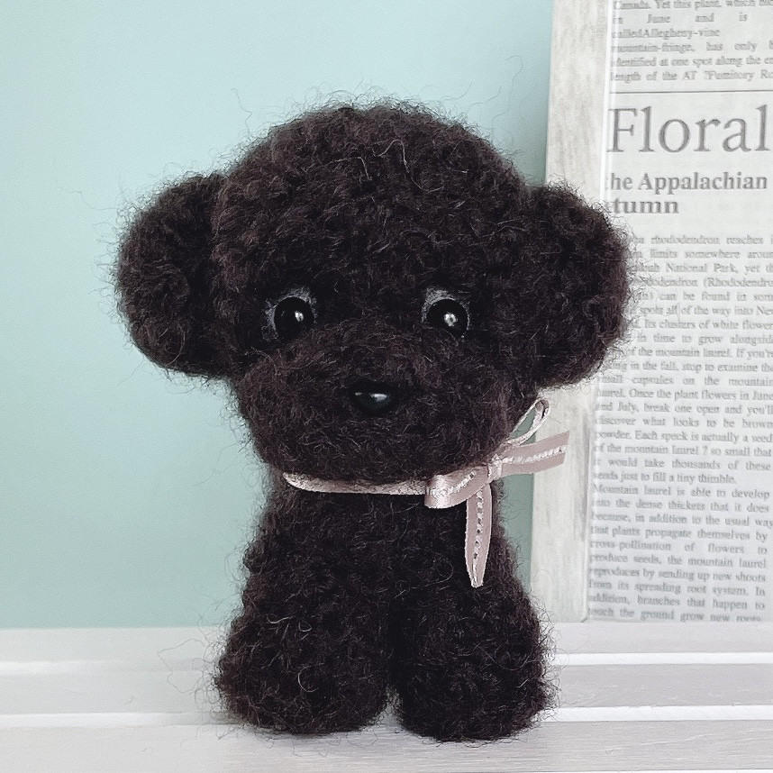 サイズの参考に！腹巻きのトイプードル　羊毛フェルト 羊毛フェルト 小さなトイプードルさん 羊毛フェルト 羊毛わんこ