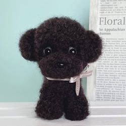 トイプードル（ブラック 黒）の羊毛フェルト 犬 羊毛フェルト chai