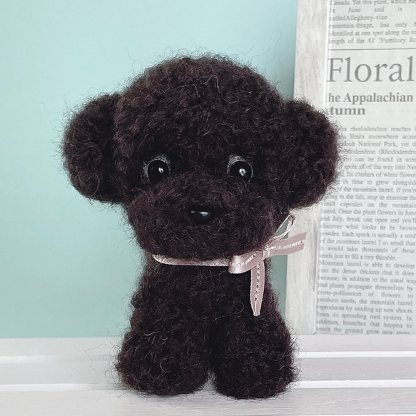 羊毛フェルト　トイプードル　ブラック トイプードル（ブラック 黒）の羊毛フェルト 犬 羊毛フェルト