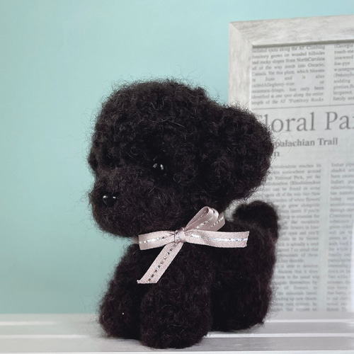 トイプードル（ブラック 黒）の羊毛フェルト 犬 羊毛フェルト chai