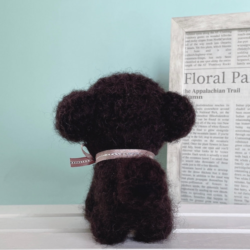 トイプードル（ブラック 黒）の羊毛フェルト 犬 羊毛フェルト