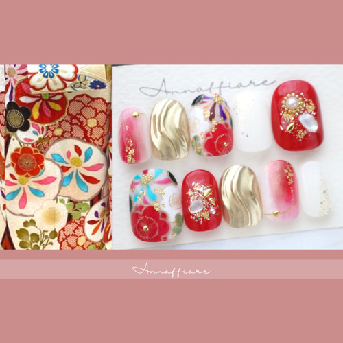 オーダー制】和柄ネイルチップW007