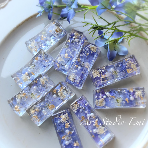 デルフィニウムの箸置き角型 ペアセット ＊ギフト ＊誕生日 ＊母  