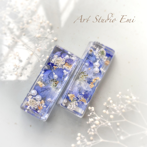 デルフィニウムの箸置き角型 ペアセット ＊ギフト ＊誕生日 ＊母  