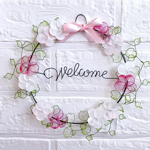 welcomeリース ワイヤークラフト ディップアート リース turtle