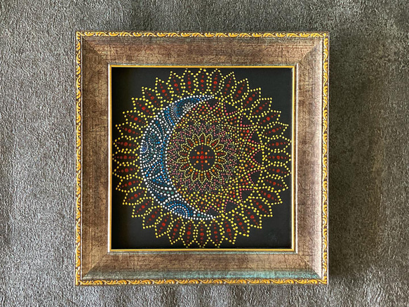 点描画曼荼羅 「月と太陽」 その他アート ao✱makana 通販