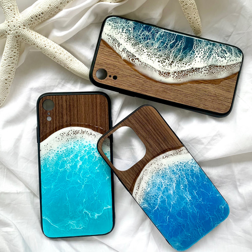 海 iPhoneケース スマホケース レジンアート iPhoneケース