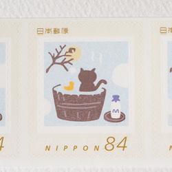 ※まりねこ切手　冬の湯　84円　63円セット　 8枚目の画像