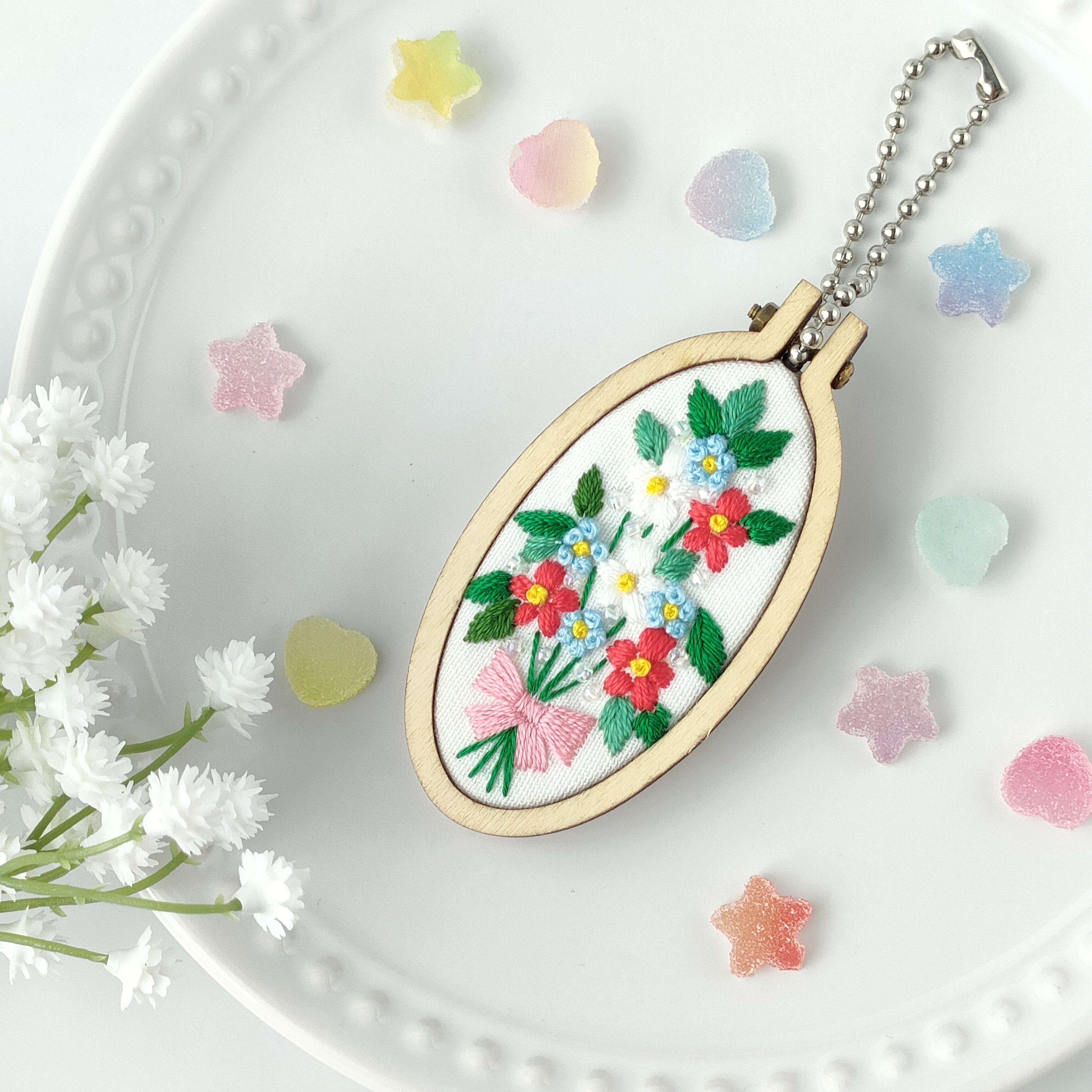 【専用】ハンドメイド　刺繍フレーム　刺繍ブローチ ハンドメイド刺繍フレーム 刺繍ブローチ