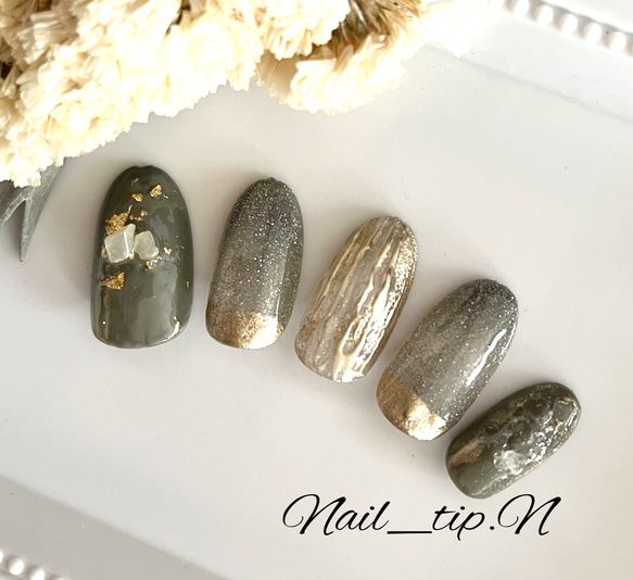 【未使用】ネイルチップ　ニュアンスネイル ニュアンス×フラッシュネイル✩.*˚ ネイルチップ（つけ爪） Nail_tip.N
