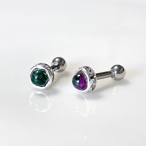 爬虫類 ゾイサイト アニョライト 天然石 グリーン パープル ボディ