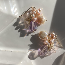 SALE価格14kgfアイオライト、フローライト、モスアクアマリンピアス