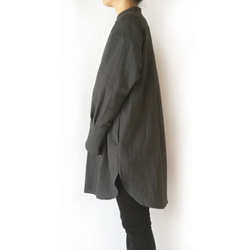 YUGUCi  -日々のシャツ- / 釦が選べる / 日本製 コットンリネン / ブラック 14枚目の画像