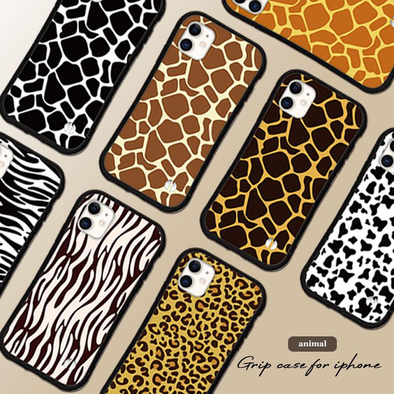 iPhone12用ハードケース ヒョウ柄 wildflower