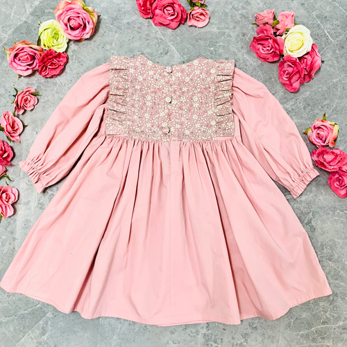 子供服 ワンピース ピンク花柄 ドール服 と お揃い 子供服 mari 通販