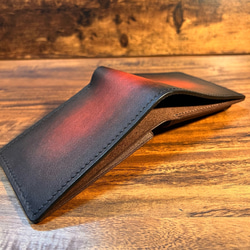 革の手染め- 二つ折り財布 / ブラウン（茶+黒） 7枚目の画像