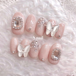 ネイルチップ 韓国 ピンクベージュ くすみピンク マグネットネイル