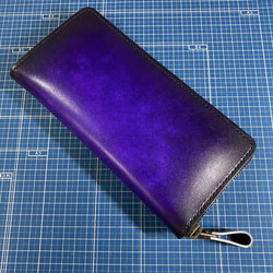 革の手染め- ラウンドファスナー長財布 / バイオレット（深紫） 長財布