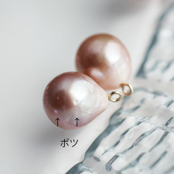 大粒天然色★ラベンダー真珠の一粒ネックレス　～Rosemonde 5枚目の画像