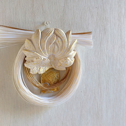 和のかたち　水引しめ飾り　菊の白 5枚目の画像