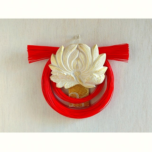 和のかたち　水引しめ飾り　菊の赤 2枚目の画像