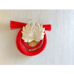 和のかたち　水引しめ飾り　菊の赤 3枚目の画像