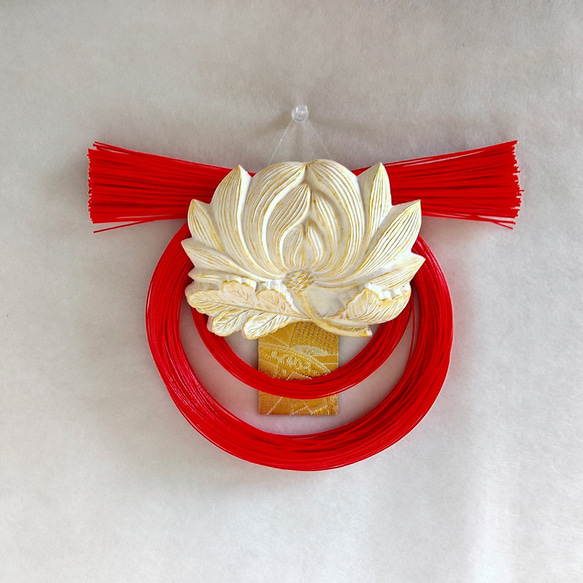 和のかたち　水引しめ飾り　菊の赤 5枚目の画像